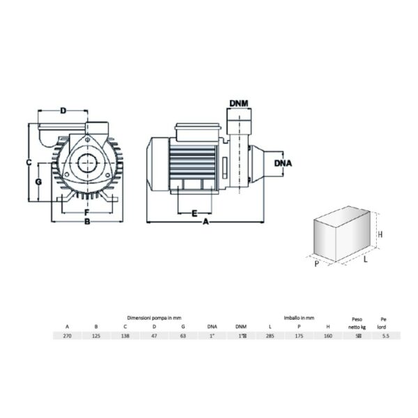 Hydrarep 050 Pompa 0,5 Hp Elettropompa Centrifuga Periferica